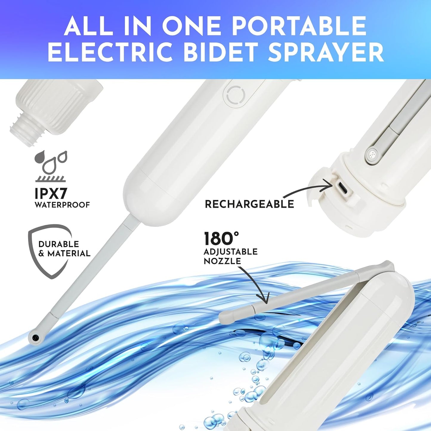 Kojintora Portable Electric Travel Bidet Sprayer