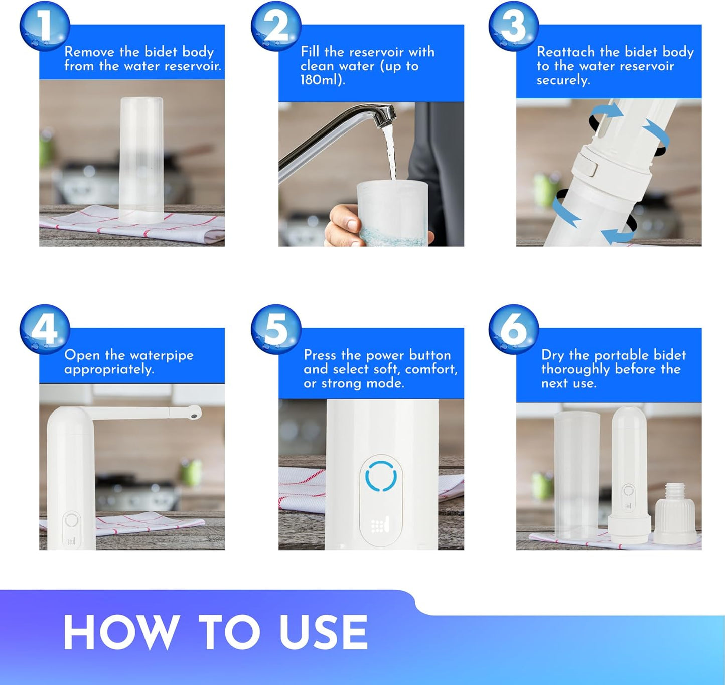 Kojintora Portable Electric Travel Bidet Sprayer