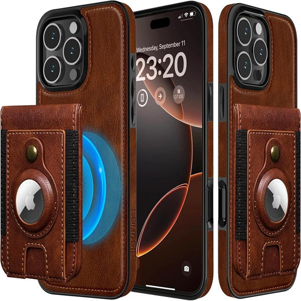 KojinTora iPhone 16 Pro Max Leather Wallet Case