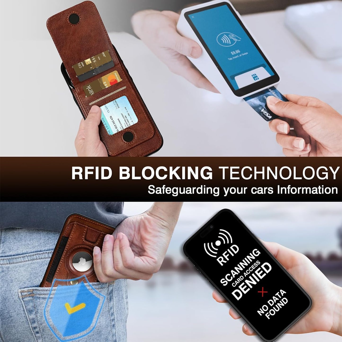 KojinTora iPhone 16 Pro Max Leather Wallet Case
